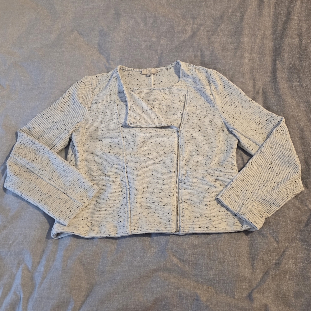 LOFT Outlet Light Gray Textured Knit Blazer